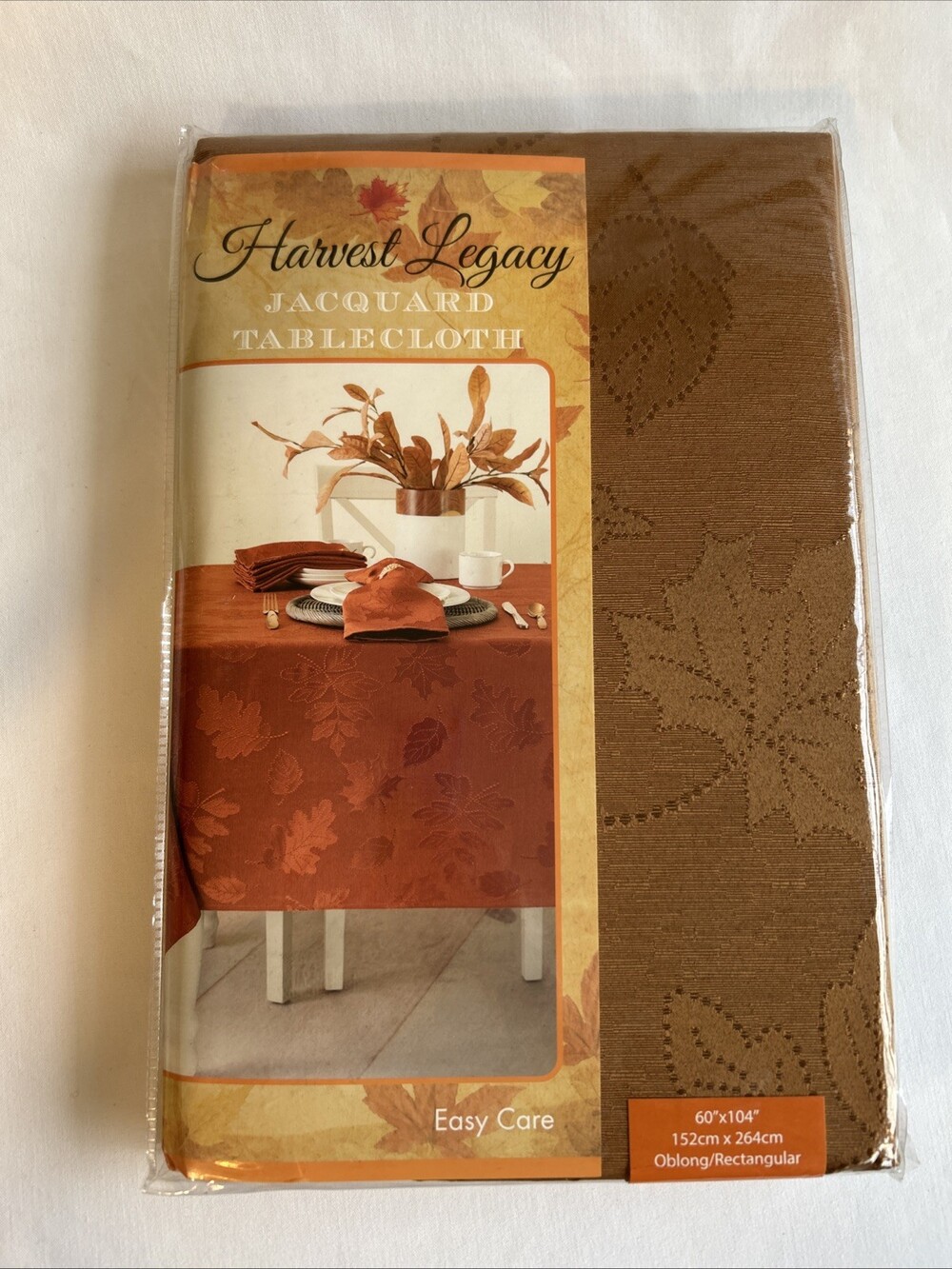 Benson Mills Harvest Legacy Jacquard Tablecloth 60 X 104 Rectangle Amber